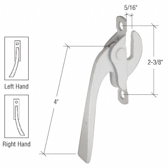GDI Aluminum Left Hand Casement Window Lock - 2-3/8" Screw Holes