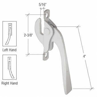 GDI Aluminum Right Hand Casement Window Lock - 2-3/8" Screw Holes