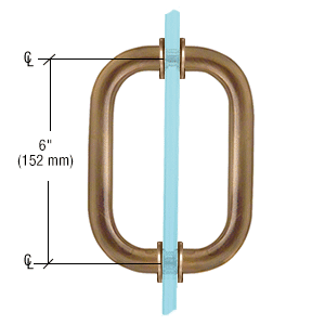 GDI Antique Brass 6" Back-to-Back Solid Brass 3/4" Diameter Pull Handles with Metal Washers