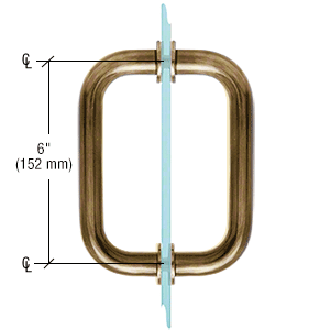 GDI Antique Brass 6" Tubular Back-to-Back 3/4" Diameter Shower Door Pull Handles