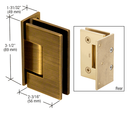 GDI Antique Brass Geneva 044 Series Wall Mount Offset Back Plate Hinge