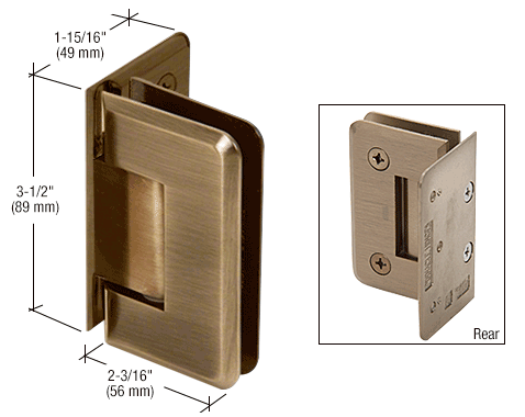 GDI Antique Brass Pinnacle 044 Series Wall Mount Offset Back Plate Hinge