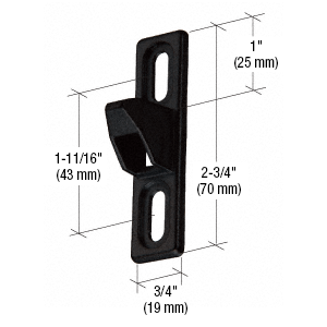 GDI Black 3/4" Wide Lock Keeper with 1-11/16" Screw Holes