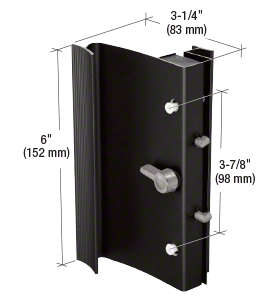 GDI Black Hook-Style Surface Mount Handle 3-7/8" Screw Holes for Ador/HiLite Doors