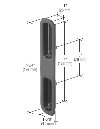 GDI Black Outside Pull 3" Screw Holes for International Doors