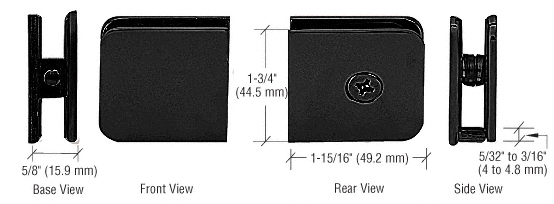 GDI Black Oversized Fixed Panel U-Clamp