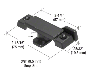 GDI Black Window Sash Lock with 2-1/4" Screw Holes for Krestmark Single Hung Windows