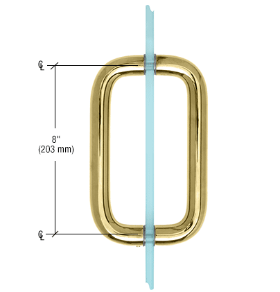GDI Brass 8" Back-to-Back Solid Brass 1" Diameter Pull Handle Without Metal Washers