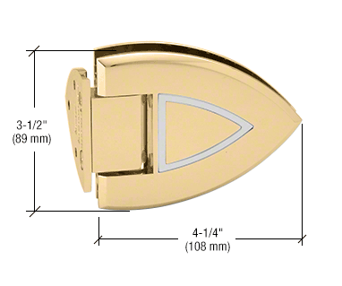 GDI Brass with Chrome Accents Cathedral 044 Series Wall Mount Offset Back Plate Hinge