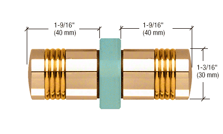 GDI Brass Knob/Brass Ring - Flush Ring Style Back-to-Back Shower Door Knobs