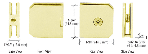 GDI Brass Monaco Series Fixed Panel U-Clamp