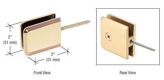 GDI Brass Square Beveled Wall Mount Movable Transom Clamp