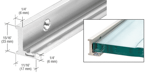 GDI Brite Anodized 78" Aluminum Jamb With Clear Vinyl Wipe