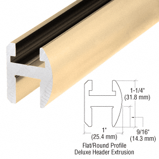 GDI Brite Gold Anodized Deluxe Shower Door Header Kit - 95"