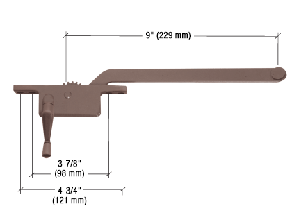 GDI Bronze 9" Left Hand Square Series Casement Window Operator