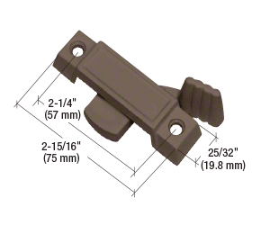 GDI Bronze Sliding Window Lock with 2-1/4" Screw Holes and 3/8" Latch Projection
