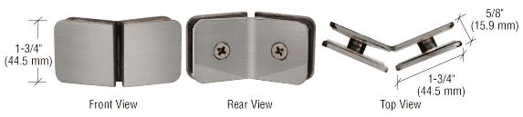 GDI Brushed Nickel 135 Degree Traditional Style Glass Clamp