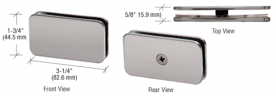 GDI Brushed Nickel 180 Degree Traditional Style Glass Clamp