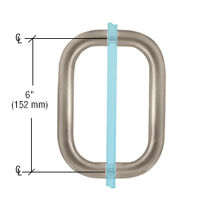 GDI Brushed Nickel 6" Back-to-Back Solid Brass 3/4" Diameter Pull Handles Without Metal Washers