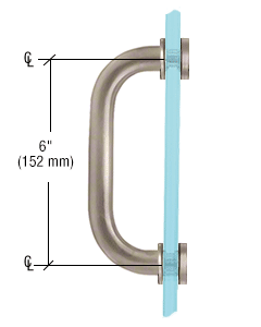 GDI Brushed Nickel 6" Single-Sided Solid Brass 3/4" Diameter Pull Handle with Metal Washers