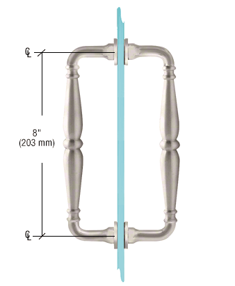 GDI Brushed Nickel 8" Victorian Style Back-to-Back Pull Handles
