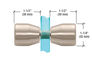 GDI Brushed Nickel Back-to-Back Bow-Tie Style Knobs