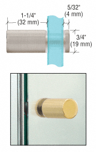 GDI Brushed Nickel Cylinder Style Single-Sided Shower Door Knob