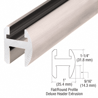 GDI Brushed Nickel Deluxe Shower Door Header Kit - 144"