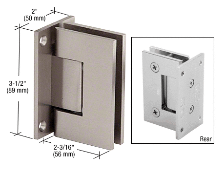 GDI Brushed Nickel Geneva 037 Series Wall Mount Full Back Plate Standard Hinge