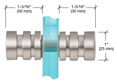 GDI Brushed Nickel Junior Contemporary Style Back-to-Back Shower Door Knobs