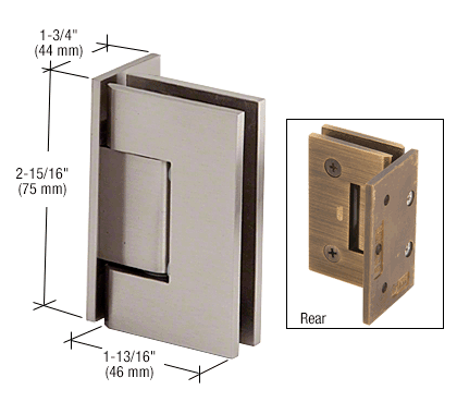 GDI Brushed Nickel Junior Geneva 044 Series Wall Mount Offset Back Plate Hinge