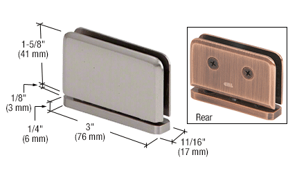 GDI Brushed Nickel Junior Prima 01 Series Top or Bottom Mount Hinge