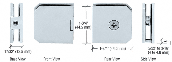 GDI Brushed Nickel Monaco Series Fixed Panel U-Clamp
