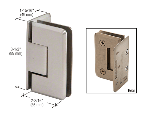 GDI Brushed Nickel Pinnacle 044 Series Wall Mount Offset Back Plate Hinge