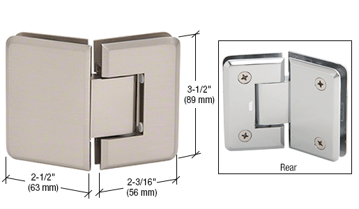 GDI Brushed Nickel Pinnacle 045 Series 135 Degree Glass-to-Glass Standard Hinge