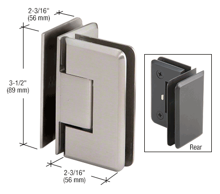 GDI Brushed Nickel Pinnacle 092 Series 90 Degree Glass-to-Glass Hinge