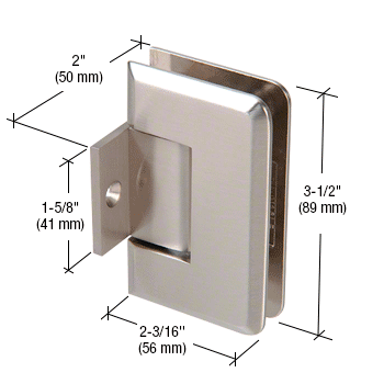 GDI Brushed Nickel Pinnacle 280 Series 180 Degree Pony Wall Mount Hinge