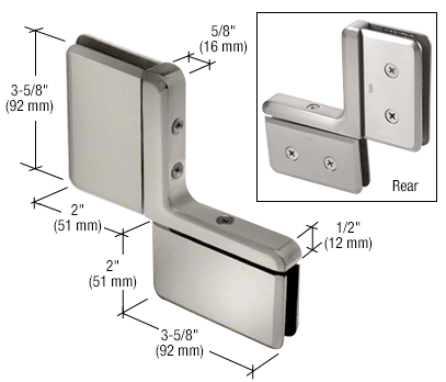GDI Brushed Nickel Prima 04 Series Inline Panel Mount Hinge