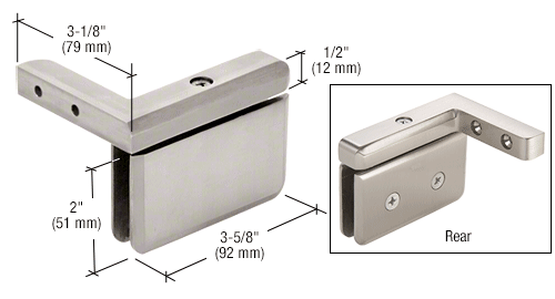 GDI Brushed Nickel Prima 05 Series Left Hand Offset Mount Hinge