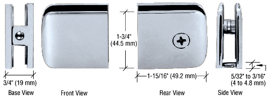 GDI Brushed Nickel Roman Series Fixed Panel U-Clamp