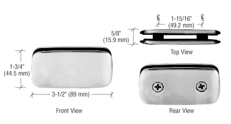 GDI Brushed Nickel Roman Style 180 Degree Double Stud Glass Clamp