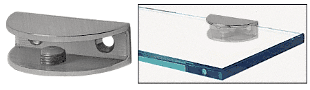 GDI Brushed Nickel Rounded Interior Shower Shelf Clamp