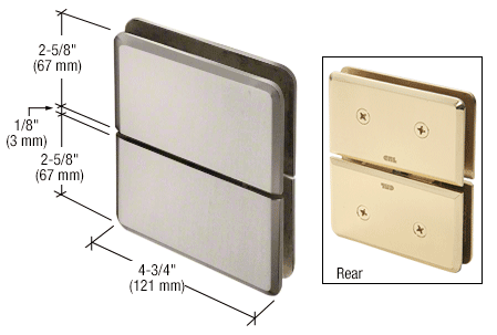 GDI Brushed Nickel Senior Prima 02 Series Glass-to-Glass Mount Hinge