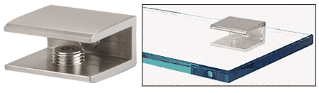 GDI Brushed Nickel Square Interior Shower Shelf Clamp