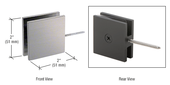 GDI Brushed Nickel Square Wall Mount Movable Transom Clamp