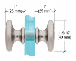 GDI Brushed Nickel Traditional Style Back-to-Back Shower Door Knobs