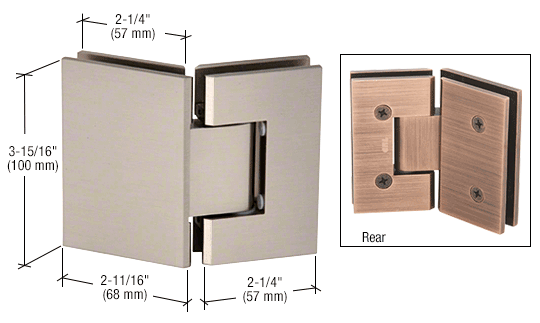 GDI Brushed Nickel Vienna 045 Series 135 Degree Glass-to-Glass Hinge