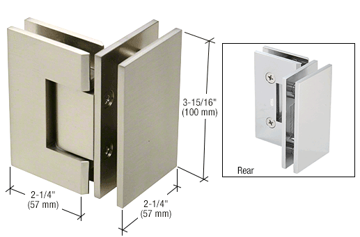 GDI Brushed Nickel Vienna 092 Series 90 Degree Glass-to-Glass Hinge