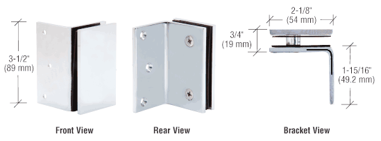 GDI Brushed Satin Chrome Geneva Series Wall Mount Bracket