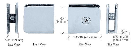 GDI Brushed Satin Chrome Oversized Fixed Panel U-Clamp